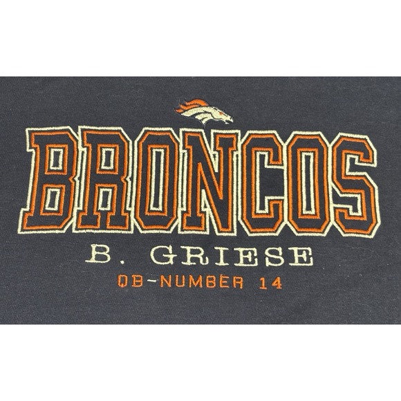 NFL Other - Denver Broncos NFL Hoodie Y2K Vintage Sweatshirt Hooded Bob Griese Navy Blue NWT